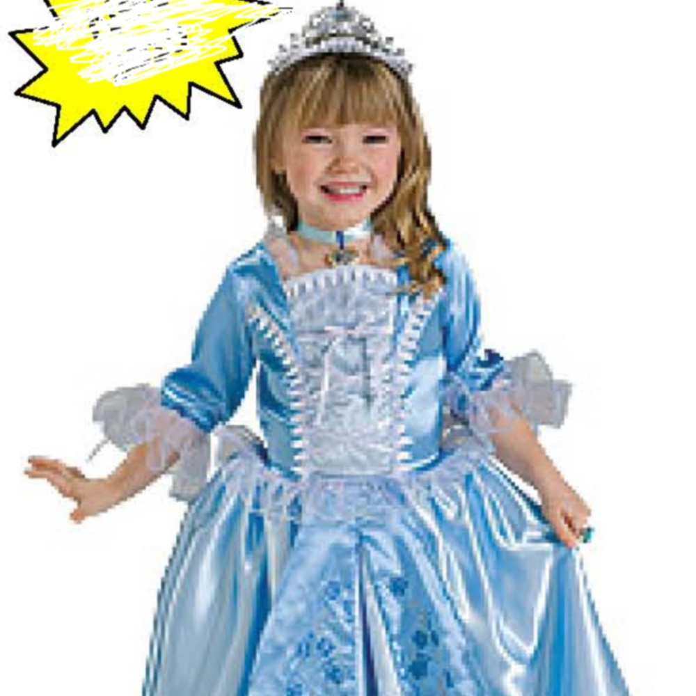 New Blue Rosebud Princess Dress - up Set Costume